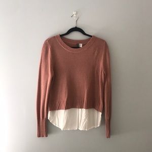H & M Pink/Beige Sweater